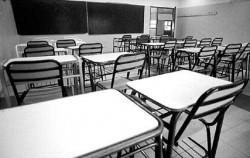 La imagen de las aulas vacías podría darse en las escuelas rionegrinas en esta jornada.