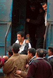 Sulaiman ayer, luego de escuchar la condena. Esta es la primera vez que se sentencia a un blogger en Egipto. 
