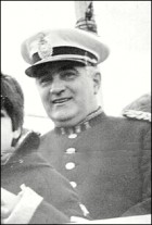 El teniente coronel Olea, cuando era jefe del Batallón neuquino.