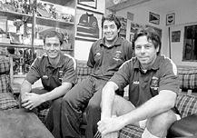 Maxi Leiva, Emanuel Garca y Luciano Mendiberri, tres de los integrantes de la embajada neuquina. 