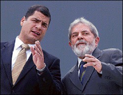Correa firm varios acuerdos con su par brasileo, que le dio su apoyo. 
