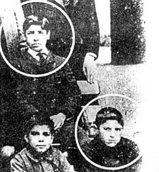 Ceferino, en la parte superior de la foto y Carlos Gardel, cuando compartie-ron la misma escuela en Buenos Aires. 