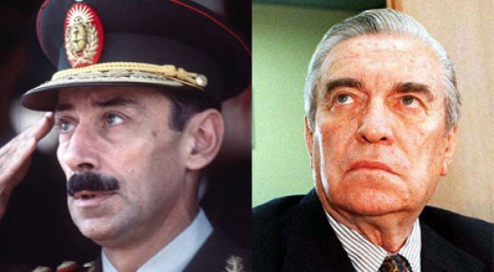 Jorge Rafael Videla y Antonio Domingo Bussi.