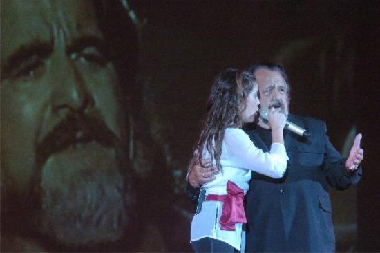 Soledad y Horacio Guaraní, en uno de los momentos emotivos del show.