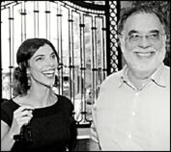 Maribel Verd junto a Coppola. Coppola y el elenco local y extranjero. Brdice y Verd. El desconocido Alden Ehrenreich.