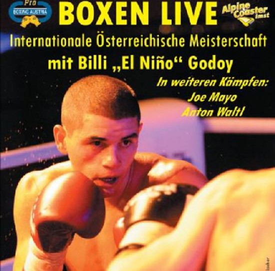 El afiche que promociona la pelea por el ttulo tiene a Godoy como protagonista.