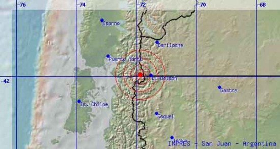 Ubicación geográfica del sismo (Fuente: Inpres)