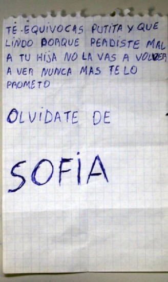 El presunto asesino intentó explicar en una carta lo ocurrido con su hija.