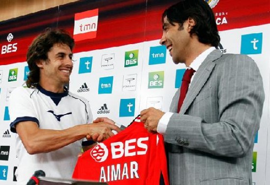 Rui Costa fue el que convenci a Aimar de ponerse la camiseta del Benfica.