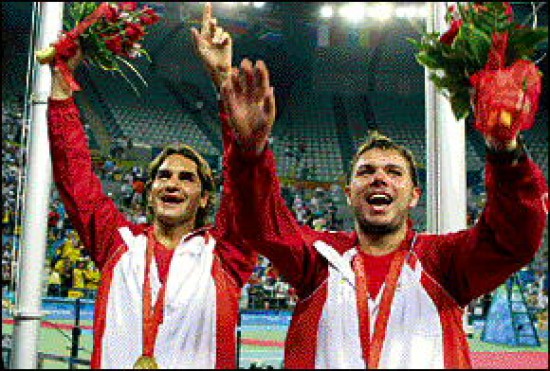 Federer y Wawrinka son los reyes del dobles en Pekn 2008.