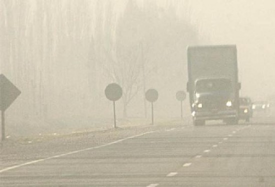 Ésta es la imagen que presentaba ayer la Ruta 22, con chacras a ambos lados.