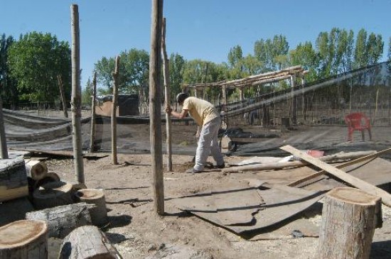 Los ocupantes del terreno comenzaron ayer a reconstruir sus casillas. 