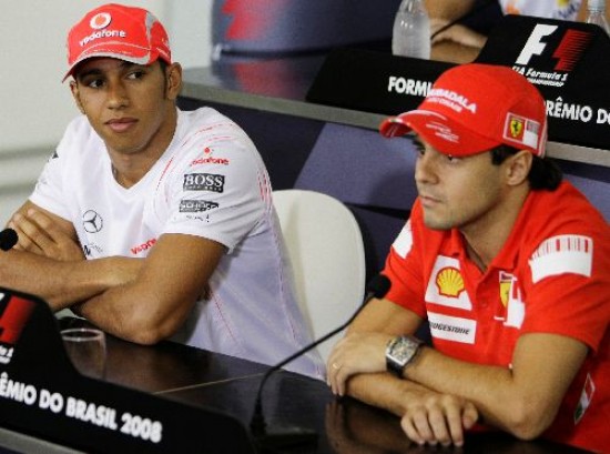Lewis y Felipe mostraron su buen humor. 