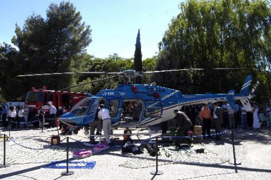 Uno de los helicópetros que la provincia compró en el marco del Plan de Seguridad. 