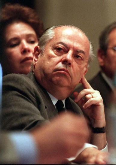 Carlos Corach, ex ministro del Interior de Menem. Carlos Menem, ex presidente. Hugo Franco, ex titular de Migraciones. 