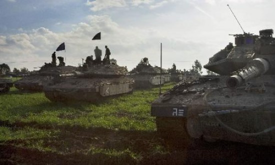 Los tanques estn en el lmite con la Franja de Gaza. 