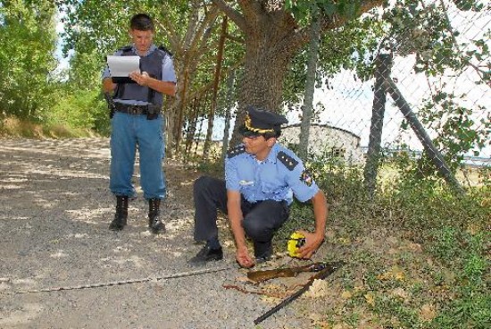 Efectos del violento enfrentamiento entre albailes ocurrido el mircoles. 