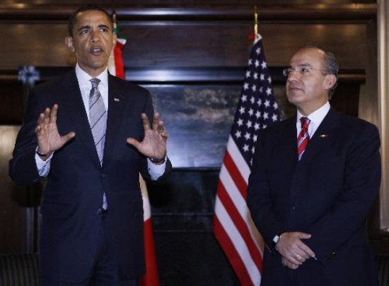 Obama y el presidente mexicano, a quien elogi por su lucha contra el crimen organizado. 