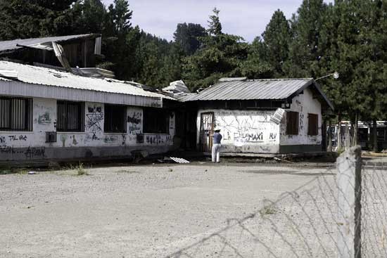 As qued la escuela luego de que fueron apagadas las llamas. (Foto de Patricio Rodrguez)