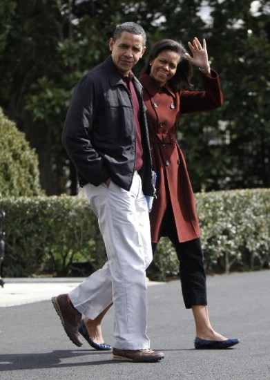El presidente norteamericano ayer, junto a su mujer. La semana actual ser clave. 