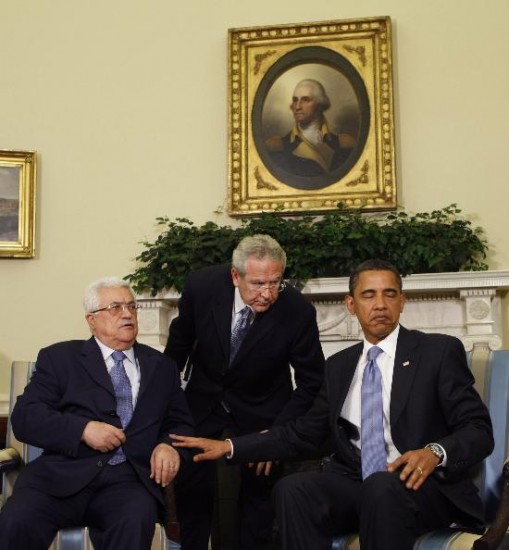 Abbas y Obama se reunieron anoche en la Casa Blanca. 