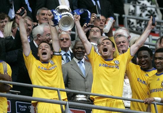 Lampard y Terry: lderes en la cancha y en los festejos. 