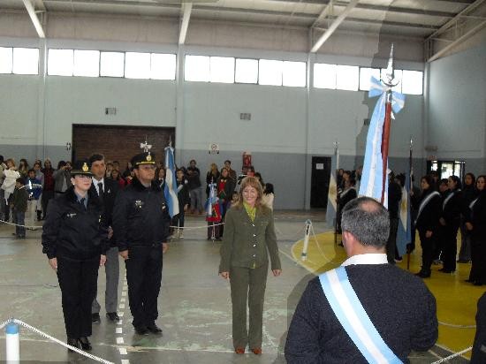 La intendenta Mara Rosa Imolo fue la nica oradora en el acto por los 110 aos de la ciudad. 