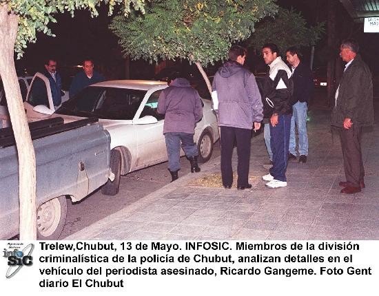 El auto de Gangeme, momentos después de cometido el asesinato. 