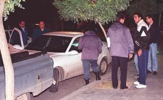 El auto de Gangeme, momentos después de cometido el asesinato.