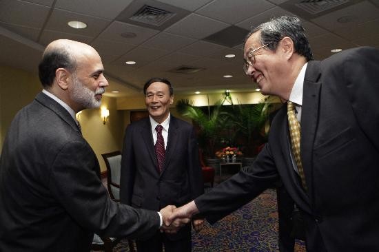 Los representantes chinos llegaron hasta Washington y hablaron con Bernanke. 