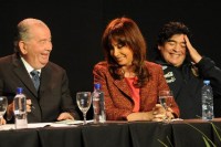 Grondona, Cristina Fernndez y Maradona, durante una gran ceremonia con 800 invitados. 