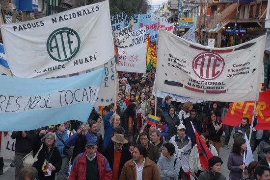 Los manifestantes agregaron consignas como la causa mapuche y el 