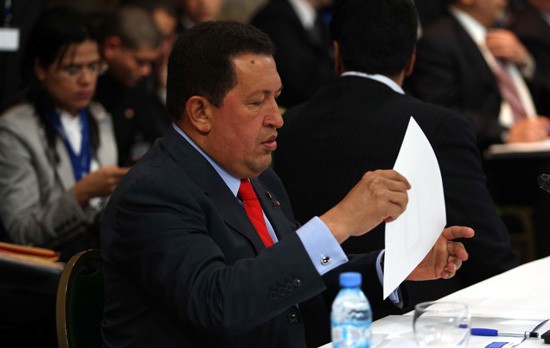 Chávez habló ante los presidentes en la cumbre de UNASUR. (FOTO: Alfredo Leiva)