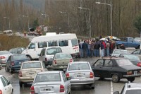 La Ruta 40 fue un caos. Los colegas de la vctima fatal cortaron el paso para exigir ms policas y patrulleros. Consiguieron promesas. 