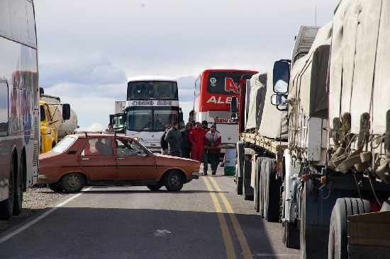 Los camioneros reclaman el pago de una deuda. 