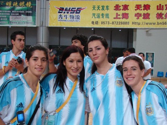 Maira, Andrea Gonzlez, Victoria y Silvina Posada, en la previa del Mundial. 