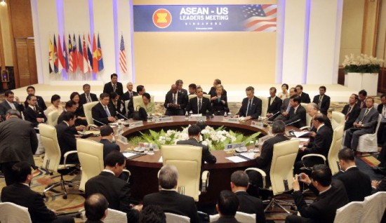 Los lderes mundiales en la mesa de negociaciones en Singapur 