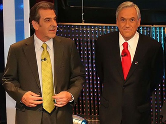 Los candidatos que van al balotaje discutan sus futuras polticas en la Televisin Nacional de Chile. 
