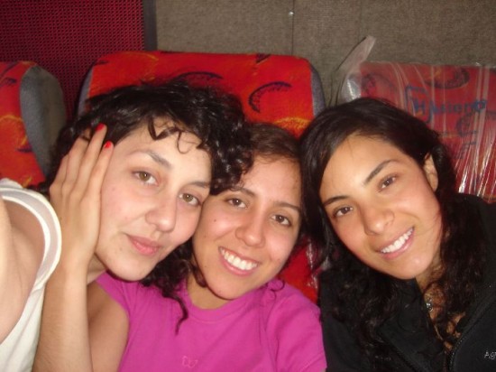 Las tres chicas neuquinas que estn en Aguas Calientes. 