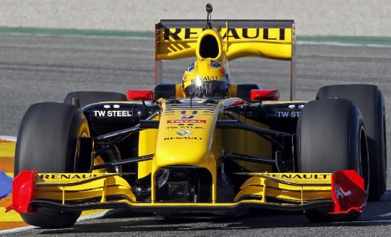 El polaco Robert Kubica prob con el nuevo Renault en Valencia. 